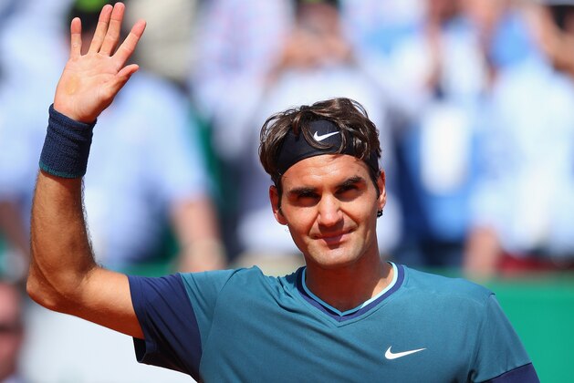 MONTE-CARLO, MONACO - APRIL 17:  Roger Federer of Switzerland celebrates winning against Lukas Rosol of Czech Republic during day five of the ATP Monte Carlo Rolex Masters Tennis at Monte-Carlo Sporting Club on April 17, 2014 in Monte-Carlo, Monaco.  (Photo by Julian Finney/Getty Images)