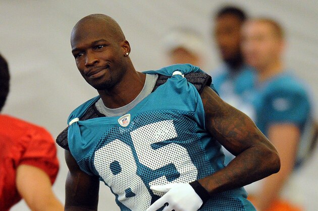 Miami Dolphins Chad Johnson in action during NFL football training camp in Davie, Fla., Sunday, July 29, 2012 . (AP Photo/Terry Renna) Miami Dolphins Chad Johnson in action during NFL football training camp in Davie, Fla., Sunday, July 29, 2012 . (AP Photo/Terry Renna)