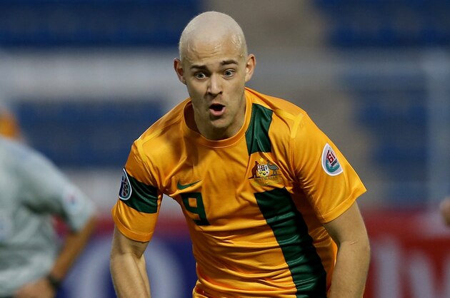 MUSCAT, OMAN - JANUARY 12:  Dylan Tombides of Australia in action during the AFC U-22 Championship Group C match between Australia and Kuwait at Royal Oman Police Stadium on January 12, 2014 in Muscat, Oman.  (Photo by Francois Nel/Getty Images)