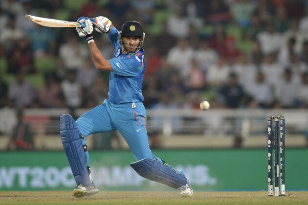 DHAKA, BANGLADESH - APRIL 06:  Yuvraj Singh of India bats during the ICC World Twenty20 Bangladesh 2014 Final between India and Sri Lanka at Sher-e-Bangla Mirpur Stadium on April 6, 2014 in Dhaka, Bangladesh.  (Photo by Gareth Copley/Getty Images)