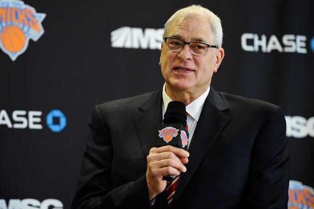 NEW YORK, NY - MARCH 18: Phil Jackson answers questions during the press conference to introduce him as President of the New York Knicks at Madison Square Garden on March 18, 2014 in New York City.  (Photo by Maddie Meyer/Getty Images)