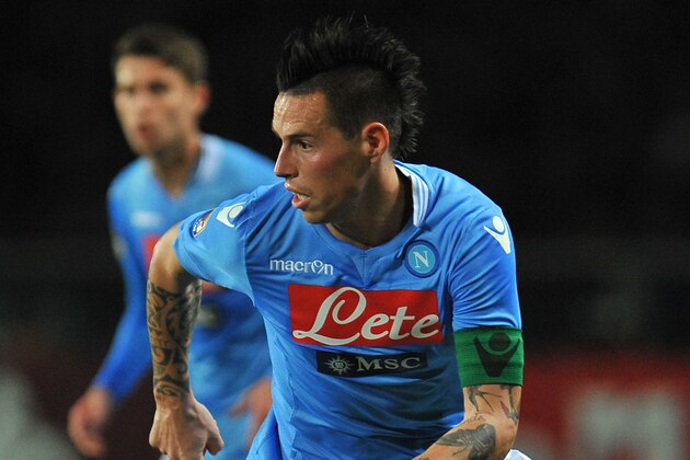 TURIN, ITALY - MARCH 17:  Marek Hamsik of SSC Napoli in action during the Serie A match between Torino FC and SSC Napoli at Stadio Olimpico di Torino on March 17, 2014 in Turin, Italy.  (Photo by Valerio Pennicino/Getty Images)