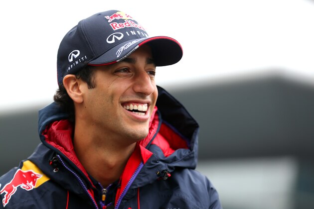 SHANGHAI, CHINA - APRIL 17:  Daniel Ricciardo of Australia and Infiniti Red Bull Racing is interviewed ahead of the Chinese Formula One Grand Prix at the Shanghai International Circuit on April 17, 2014 in Shanghai, China.  (Photo by Mark Thompson/Getty Images)