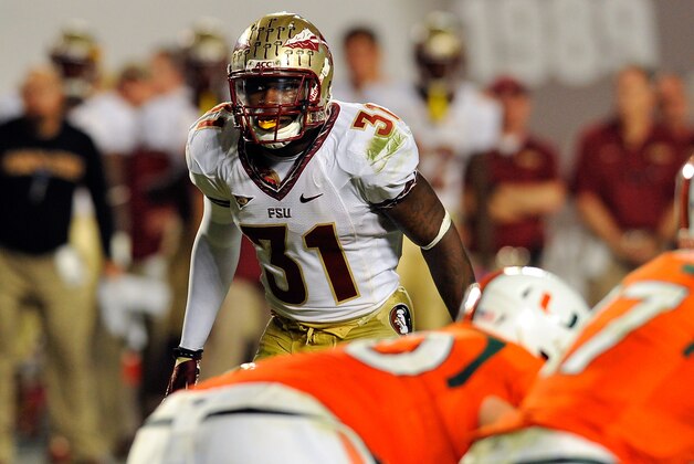Oct 20, 2012; Miami, FL, USA; Florida State Seminoles defensive back Terrence Brooks (31) during a game against Miami Hurricanes at Sun Life Stadium. Mandatory Credit: Steve Mitchell-USA TODAY Sports Oct 20, 2012; Miami, FL, USA; Florida State Seminoles defensive back Terrence Brooks (31) during a game against Miami Hurricanes at Sun Life Stadium. Mandatory Credit: Steve Mitchell-USA TODAY Sports