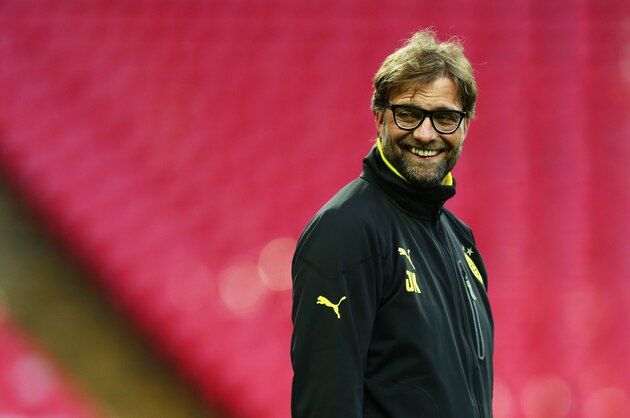 LONDON, ENGLAND - MAY 24:  Head Coach Jurgen Klopp of Borussia Dortmund during a Borussia Dortmund training session ahead of the UEFA Champions League final match against FC Bayern Muenchen at Wembley Stadium on May 24, 2013 in London, United Kingdom.  (Photo by Alex Grimm/Getty Images)