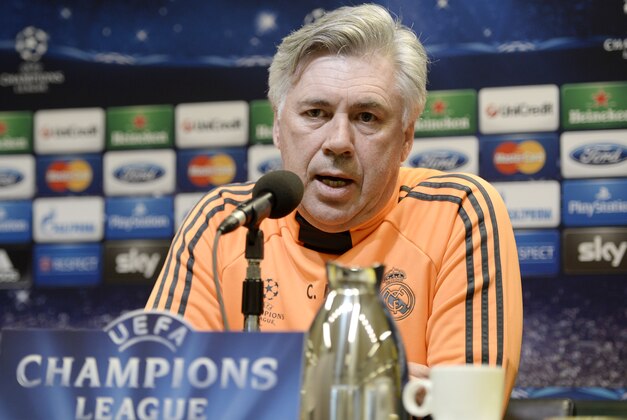 Real's head coach Carlo Ancelotti talks to the media at a press conference prior the UEFA Champions League second leg soccer match between Borussia Dortmund and Real Madrid in Dortmund, Monday, April 7, 2014. (AP Photo/Martin Meissner) Real's head coach Carlo Ancelotti talks to the media at a press conference prior the UEFA Champions League second leg soccer match between Borussia Dortmund and Real Madrid in Dortmund, Monday, April 7, 2014. (AP Photo/Martin Meissner)