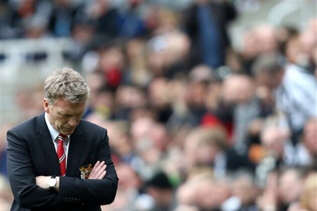 FILE - This Saturday, April 5, 2014 file photo shows Manchester United's manager David Moyes during their English Premier League soccer match against Newcastle United at St James' Park, Newcastle, England. Moyes was fired as Manchester United manager on Tuesday, April 22, 2014, paying the price for the club's spectacular and sudden decline in his 10 months in charge since replacing Alex Ferguson.(AP Photo/Scott Heppell, File) FILE - This Saturday, April 5, 2014 file photo shows Manchester United's manager David Moyes during their English Premier League soccer match against Newcastle United at St James' Park, Newcastle, England. Moyes was fired as Manchester United manager on Tuesday, April 22, 2014, paying the price for the club's spectacular and sudden decline in his 10 months in charge since replacing Alex Ferguson.(AP Photo/Scott Heppell, File)