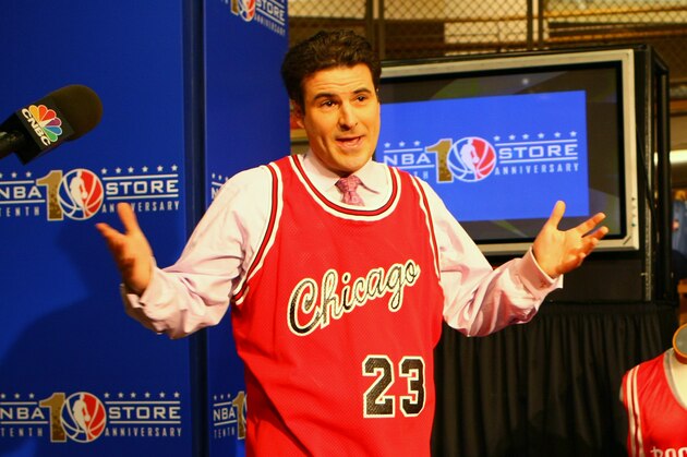 NEW YORK - MARCH 26:  Darren Rovell of CNBC presents a segment revealing the top 10 jersey sales made as part of the 10th anniversary of the NBA Store at the NBA Store on March 26, 2008 in New York City. NOTE TO USER: User expressly acknowledges and agrees that, by downloading and/or using this Photograph, user is consenting to the terms and conditions of the Getty Images License Agreement. Mandatory Copyright Notice: Copyright 2008 NBAE  (Photo by Ned Dishman/NBAE via Getty Images)