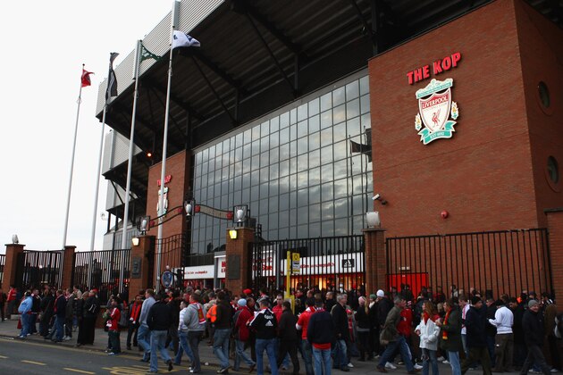 LIVERPOOL, UNITED KINGDOM - NOVEMBER 10:  General view outside The Kop prior to the Barclays Premier League match between Liverpool and Fulham at Anfield on November 10, 2007 in Liverpool, England.  (Photo by Clive Brunskill/Getty Images)