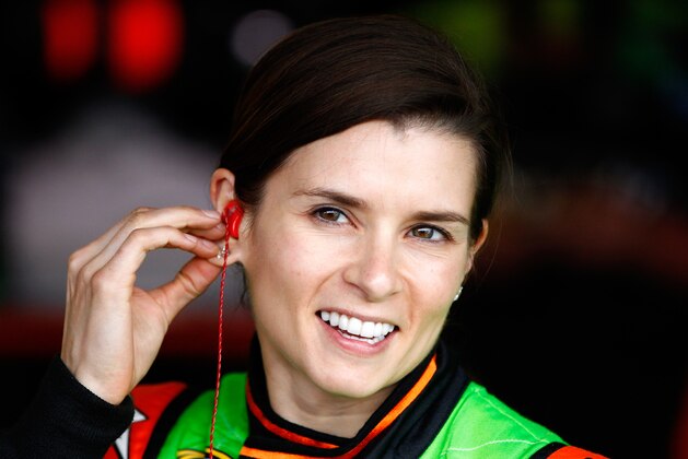 DARLINGTON, SC - APRIL 11:  Danica Patrick, driver of the #10 GoDaddy Chevrolet, in the garage during practice for the NASCAR Sprint Cup Series Bojangles' Southern 500 at Darlington Raceway on April 11, 2014 in Darlington, South Carolina.  (Photo by Jonathan Ferrey/Getty Images)