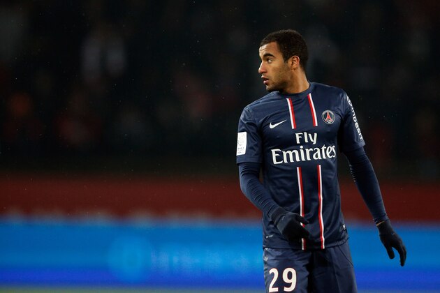 PARIS, FRANCE - FEBRUARY 24:  Lucas Moura of PSG looks on during the Ligue 1 match between Paris Saint-Germain FC and Olympique de Marseille at Parc des Princes on February 24, 2013 in Paris, France.  (Photo by Dean Mouhtaropoulos/Getty Images)