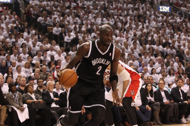 TORONTO, ON - APRIL 22: Kevin Garnett #2 of the Brooklyn Nets drives to the basket against the Toronto Raptors in Game Two of the Eastern Conference Quarterfinals during the NBA Playoffs at the Air Canada Centre on April 22, 2014 in Toronto, Ontario, Canada. NOTE TO USER: User expressly acknowledges and agrees that, by downloading and/or using this photograph, user is consenting to the terms and conditions of the Getty Images License Agreement. Mandatory Copyright Notice: Copyright 2014 NBAE (Photo by Dave Sandford/NBAE via Getty Images) TORONTO, ON - APRIL 22: Kevin Garnett #2 of the Brooklyn Nets drives to the basket against the Toronto Raptors in Game Two of the Eastern Conference Quarterfinals during the NBA Playoffs at the Air Canada Centre on April 22, 2014 in Toronto, Ontario, Canada. NOTE TO USER: User expressly acknowledges and agrees that, by downloading and/or using this photograph, user is consenting to the terms and conditions of the Getty Images License Agreement. Mandatory Copyright Notice: Copyright 2014 NBAE (Photo by Dave Sandford/NBAE via Getty Images)