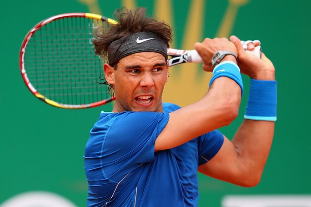 MONTE-CARLO, MONACO - APRIL 16: Rafael Nadal of Spain in action against Teymuraz Gabashvili of Russia during day four of the ATP Monte Carlo Rolex Masters Tennis at Monte-Carlo Sporting Club on April 16, 2014 in Monte-Carlo, Monaco. (Photo by Julian Finney/Getty Images) MONTE-CARLO, MONACO - APRIL 16: Rafael Nadal of Spain in action against Teymuraz Gabashvili of Russia during day four of the ATP Monte Carlo Rolex Masters Tennis at Monte-Carlo Sporting Club on April 16, 2014 in Monte-Carlo, Monaco. (Photo by Julian Finney/Getty Images)