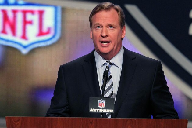 Apr 25, 2013; New York, NY, USA; NFL commissioner Roger Goodell speaks during the 2013 NFL Draft at Radio City Music Hall. Mandatory Credit: Brad Penner-USA TODAY Sports