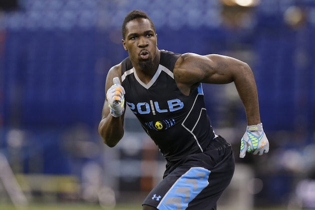 Alabama linebacker C.J. Mosley runs a drill at the NFL football scouting combine in Indianapolis, Monday, Feb. 24, 2014. (AP Photo/Michael Conroy) Alabama linebacker C.J. Mosley runs a drill at the NFL football scouting combine in Indianapolis, Monday, Feb. 24, 2014. (AP Photo/Michael Conroy)