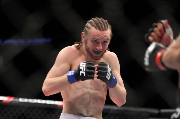 Tim Elliott during his bout against John Dodson at UFC on Fox at the Izod Center in E. Rutherford, NJ on Saturday, May 5, 2012.  Dodson won via unanimous decision. (AP Photo/Gregory Payan)
