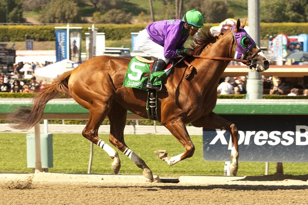 In a photo provided by Benoit Photo, California Chrome and jockey Victor Espinoza win the Santa Anita Derby horse race, Saturday, April 5, 2014, at Santa Anita in Arcadia, Calif. (AP Photo/Benoit Photo) In a photo provided by Benoit Photo, California Chrome and jockey Victor Espinoza win the Santa Anita Derby horse race, Saturday, April 5, 2014, at Santa Anita in Arcadia, Calif. (AP Photo/Benoit Photo)