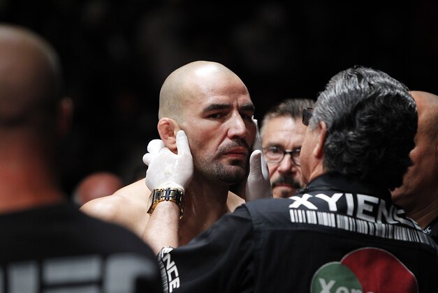 May 25, 2013; Las Vegas, NV, USA; Glover Teixeira gets looked over by his team during UFC 160 at the MGM Grand Garden Arena. Mandatory Credit: Gary A. Vasquez-USA TODAY Sports