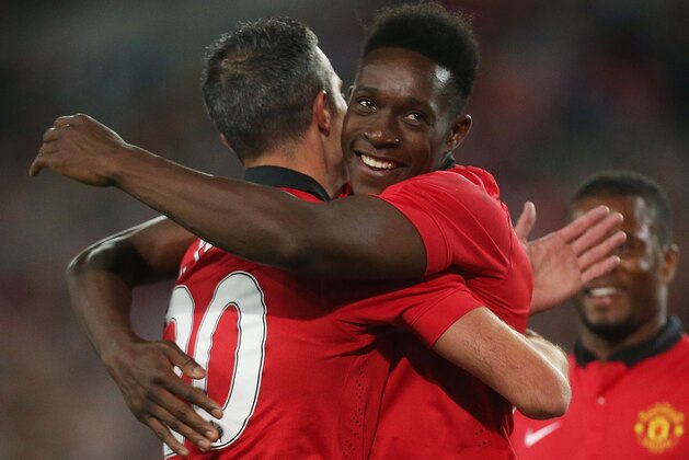 SYDNEY, AUSTRALIA - JULY 20: Danny Welbeck of Manchester United celebrates with Robin Van-Persie after scoring a goal during the match between the A-League All-Stars and Manchester United at ANZ Stadium on July 20, 2013 in Sydney, Australia. (Photo by Mark Metcalfe/Getty Images) SYDNEY, AUSTRALIA - JULY 20: Danny Welbeck of Manchester United celebrates with Robin Van-Persie after scoring a goal during the match between the A-League All-Stars and Manchester United at ANZ Stadium on July 20, 2013 in Sydney, Australia. (Photo by Mark Metcalfe/Getty Images)