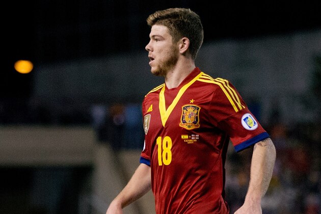 ALBACETE, SPAIN - OCTOBER 15:  Alberto Moreno of Spain in action during the FIFA 2014 World Cup Qualifier match between Spain and Georgia at Carlos Belmonte stadium on October 15, 2013 in Albacete, Spain.  (Photo by Gonzalo Arroyo Moreno/Getty Images)