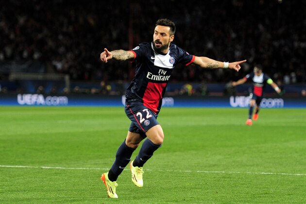 PARIS, FRANCE - APRIL 02: Ezequiel Lavezzi of PSG celebrates after scoring the opening goal during the UEFA Champions League quarter final, first leg match between Paris Saint Germain and Chelsea at Parc des Princes on April 2, 2014 in Paris, France. (Photo by Shaun Botterill/Getty Images) PARIS, FRANCE - APRIL 02: Ezequiel Lavezzi of PSG celebrates after scoring the opening goal during the UEFA Champions League quarter final, first leg match between Paris Saint Germain and Chelsea at Parc des Princes on April 2, 2014 in Paris, France. (Photo by Shaun Botterill/Getty Images)