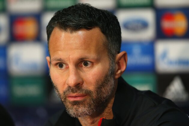 MANCHESTER, ENGLAND - MARCH 31:  Ryan Giggs of Manchester United looks on as he faces the media during a press conference at Old Trafford on March 31, 2014 in Manchester, England.  (Photo by Alex Livesey/Getty Images)