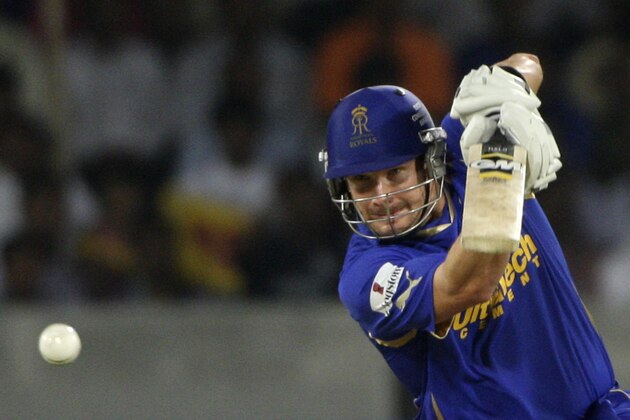 Rajasthan Royals' Shane Watson bats during their Indian Premier League (IPL) cricket match against Deccan Chargers in Hyderabad, India, Friday, May 18, 2012. (AP Photo/Mahesh Kumar A.)