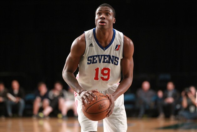 RENO - JANUARY 9:  Thanasis Antetokoun #19 of the Delaware 87ers shoots the ball against the Texas Legends during the 2014 NBA D-League Showcase presented by Samsung Galaxy on January 9, 2014 at the Reno Events Center in Reno, Nevada. NOTE TO USER: User expressly acknowledges and agrees that, by downloading and/or using this Photograph, user is consenting to the terms and conditions of the Getty Images License Agreement. Mandatory Copyright Notice: Copyright 2014 NBAE (Photo by Jack Arent/NBAE via Getty Images)