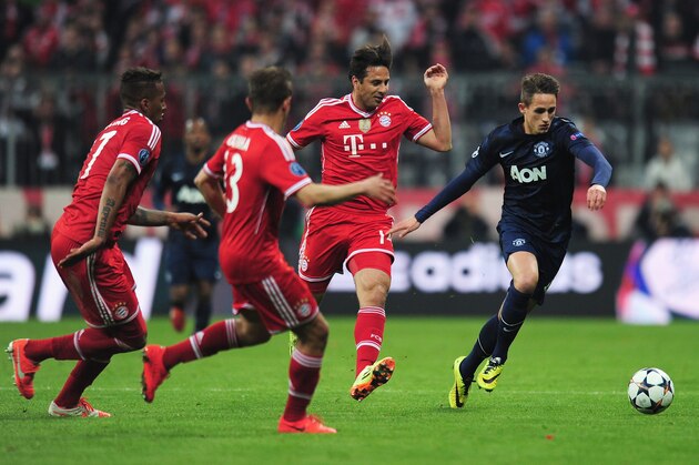 MUNICH, GERMANY - APRIL 09: Adnan Januzaj of Manchester United takes on the Bayern Muenchen defence during the UEFA Champions League Quarter Final second leg match between FC Bayern Muenchen and Manchester United at Allianz Arena on April 9, 2014 in Munich, Germany. (Photo by Shaun Botterill/Getty Images) MUNICH, GERMANY - APRIL 09: Adnan Januzaj of Manchester United takes on the Bayern Muenchen defence during the UEFA Champions League Quarter Final second leg match between FC Bayern Muenchen and Manchester United at Allianz Arena on April 9, 2014 in Munich, Germany. (Photo by Shaun Botterill/Getty Images)