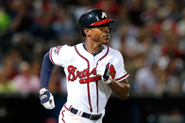 ATLANTA, GA - APRIL 25: B.J. Upton #2 of the Atlanta Braves grounds out in the fifth inning to the Cincinnati Reds at Turner Field on April 25, 2014 in Atlanta, Georgia. (Photo by Kevin C. Cox/Getty Images) ATLANTA, GA - APRIL 25: B.J. Upton #2 of the Atlanta Braves grounds out in the fifth inning to the Cincinnati Reds at Turner Field on April 25, 2014 in Atlanta, Georgia. (Photo by Kevin C. Cox/Getty Images)