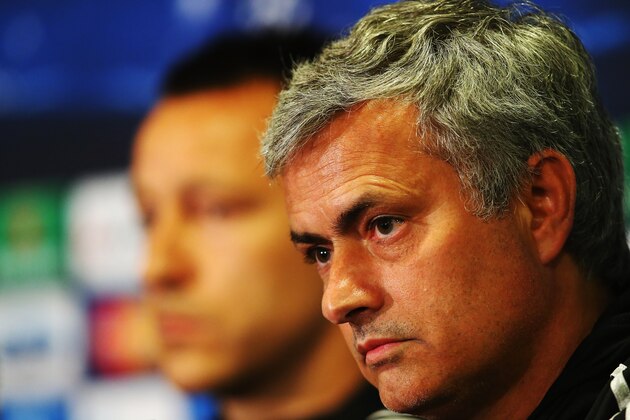 LONDON, ENGLAND - APRIL 29:  Chelsea manager Jose Mourinho talks to the media at the Chelsea press conference at Stamford Bridge on April 29, 2014 in London, England.  (Photo by Clive Rose/Getty Images)