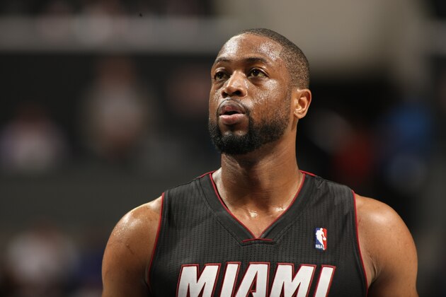 CHARLOTTE, NC - APRIL 26: Dwyane Wade #3 of the Miami Heat stands on the court during a game against the Charlotte Bobcats during Game Three of the Eastern Conference Quarterfinals of the 2014 NBA playoffs at the Time Warner Cable Arena on April 26, 2014 in Charlotte, North Carolina. NOTE TO USER: User expressly acknowledges and agrees that, by downloading and or using this photograph, User is consenting to the terms and conditions of the Getty Images License Agreement. Mandatory Copyright Notice: Copyright 2014 NBAE (Photo by Kent Smith/NBAE via Getty Images) CHARLOTTE, NC - APRIL 26: Dwyane Wade #3 of the Miami Heat stands on the court during a game against the Charlotte Bobcats during Game Three of the Eastern Conference Quarterfinals of the 2014 NBA playoffs at the Time Warner Cable Arena on April 26, 2014 in Charlotte, North Carolina. NOTE TO USER: User expressly acknowledges and agrees that, by downloading and or using this photograph, User is consenting to the terms and conditions of the Getty Images License Agreement. Mandatory Copyright Notice: Copyright 2014 NBAE (Photo by Kent Smith/NBAE via Getty Images)