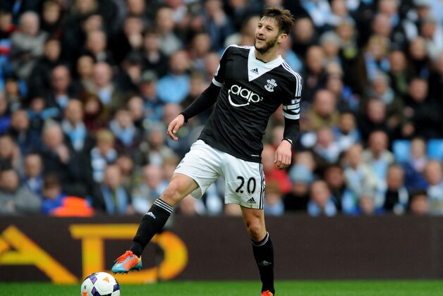 Southampton's Adam Lallana during the English Premier League soccer match between Manchester City and Southampton at The Etihad Stadium, Manchester, England, Saturday, April  5, 2014.  (AP Photo/Rui Vieira)
