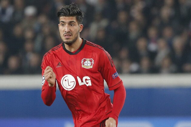Leverkusen's Emre Can runs during the Champions League round of 16 second leg soccer match between Paris Saint Germain and Bayer Leverkusen at the Parc des Princes stadium in Paris, Wednesday, March 12, 2014. (AP Photo/Christophe Ena)