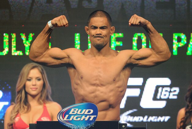 Jul 5, 2013; Las Vegas, NV, USA; Mark Munoz during the weighs-in for his UFC fight at the Mandalay Bay Event Center. Munoz takes on Tim Boetsch at the MGM Grand Garden Arena July 6. Mandatory Credit: Jayne Kamin-Oncea-USA TODAY Sports