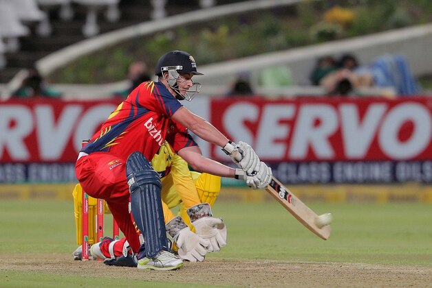 CAPE TOWN, SOUTH AFRCA - OCTOBER 16:  Jean Symes of the Highveld Lions bats during the Karbonn Smart CLT20 match between Chennai Super Kings (IPL) and Highveld Lions (South Africa) at Sahara Park Newlands on October 16, 2012 in Cape Town, South Africa.  (Photo by Carl Fourie/Gallo Images/Getty Images)