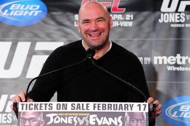 ATLANTA, GA - FEBRUARY 16: UFC President Dana White speaks during a press conference promoting UFC 145: Jones v Evans at Philips Arena on February 16, 2012 in Atlanta, Georgia. (Photo by Scott Cunningham/Getty Images)