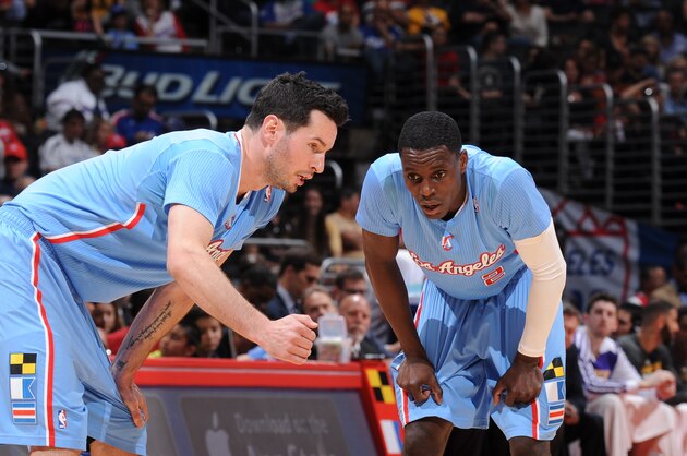 LOS ANGELES, CA - APRIL 6: J.J. Redick #4 and Darren Collison #2 of the Los Angeles Clippers talk during the game against the Los Angeles Lakers at Staples Center on April 6, 2014 in Los Angeles, California. NOTE TO USER: User expressly acknowledges and agrees that, by downloading and/or using this Photograph, user is consenting to the terms and conditions of the Getty Images License Agreement. Mandatory Copyright Notice: Copyright 2014 NBAE (Photo by Andrew D. Bernstein/NBAE via Getty Images) LOS ANGELES, CA - APRIL 6: J.J. Redick #4 and Darren Collison #2 of the Los Angeles Clippers talk during the game against the Los Angeles Lakers at Staples Center on April 6, 2014 in Los Angeles, California. NOTE TO USER: User expressly acknowledges and agrees that, by downloading and/or using this Photograph, user is consenting to the terms and conditions of the Getty Images License Agreement. Mandatory Copyright Notice: Copyright 2014 NBAE (Photo by Andrew D. Bernstein/NBAE via Getty Images)