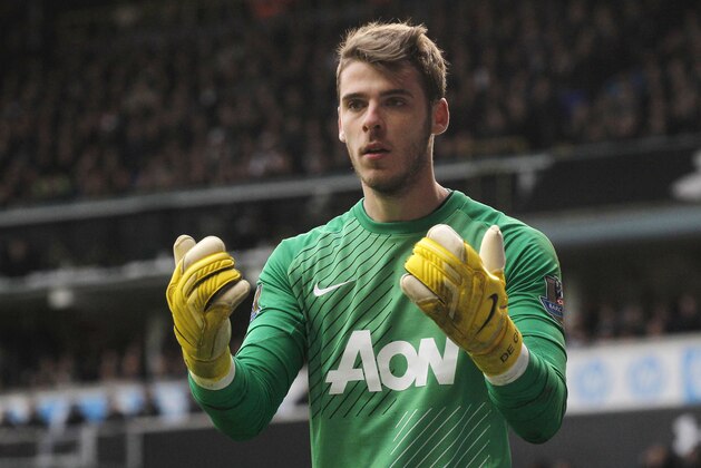 Manchester United's goalkeeper David De Gea plays against Tottenham Hotspur during their English Premier League soccer match at White Hart Lane, London, Sunday, Dec. 1, 2013. (AP Photo/Sang Tan)