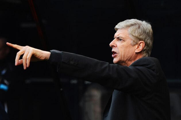 NEWCASTLE UPON TYNE, ENGLAND - DECEMBER 29: Arsene Wenger, manager of Arsenal makes his point during the Barclays Premier League match between Newcastle United and Arsenal at St James' Park on December 29, 2013 in Newcastle upon Tyne, England.  (Photo by Michael Regan/Getty Images)