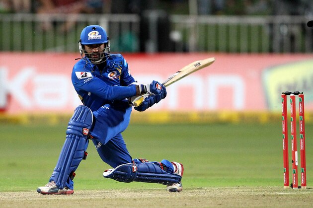 DURBAN, SOUTH AFRICA - OCTOBER 22:  Dinesh Karthik of Mumbai bats during the Champions League twenty20 match between Sydney Sixers and Mumbai Indians at Sahara Stadium Kingsmead on October 22, 2012 in Durban, South Africa. (Photo by Anesh Debiky / Gallo Images/Getty Images)