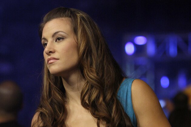 Mixed martial arts fighter Miesha Tate at a Strikeforce/M-1 Global event in San Jose, Calif., Saturday, June 26, 2010. (AP Photo/Jeff Chiu)