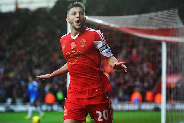 SOUTHAMPTON, ENGLAND - NOVEMBER 09:  Adam Lallana of Southampton celebrates after scoring during the Barclays Premier League match between Southampton and Hull City at St Mary's Stadium on November 9, 2013 in Southampton, England.  (Photo by Mike Hewitt/Getty Images)