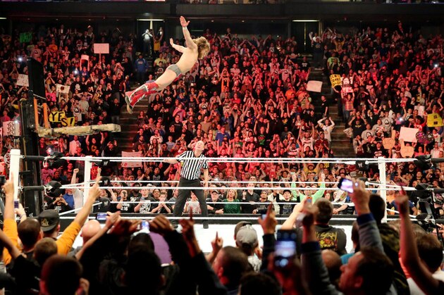 Daniel Bryan flies off a forklift at Extreme Rules.