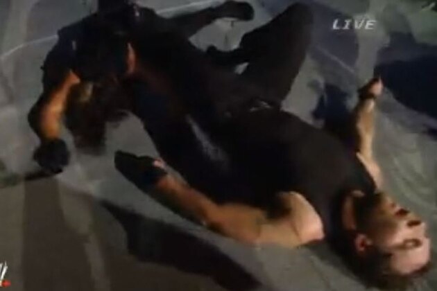 The carnage following Seth Rollins' leap.