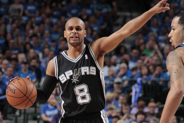 DALLAS, TX - MAY 2: Patty Mills #8 of the San Antonio Spurs calls out the play against the Dallas Mavericks during Game Six of the Western Conference Quarterfinals during the 2014 NBA Playoffs on May 2, 2014 at the American Airlines Center in Dallas, Texas. NOTE TO USER: User expressly acknowledges and agrees that, by downloading and/or using this Photograph, user is consenting to the terms and conditions of the Getty Images License Agreement. Mandatory Copyright Notice: Copyright 2014 NBAE (Photo by Danny Bollinger/NBAE via Getty Images)