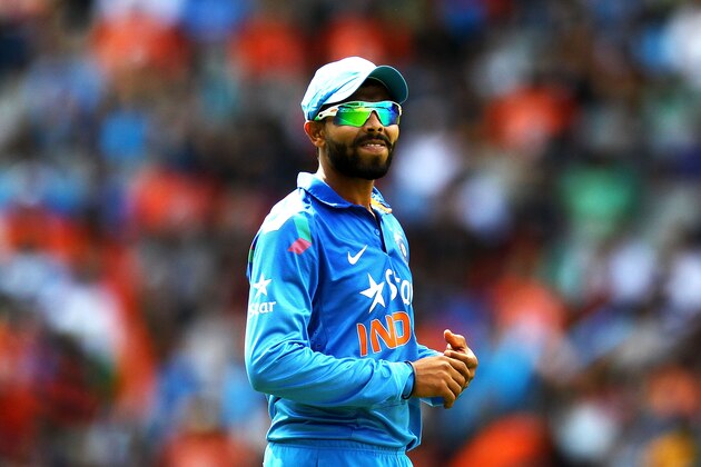 AUCKLAND, NEW ZEALAND - JANUARY 25: Ravindra Jadeja of India looks on during the One Day International match between New Zealand and India at Eden Park on January 25, 2014 in Auckland, New Zealand.  (Photo by Anthony Au-Yeung/Getty Images)