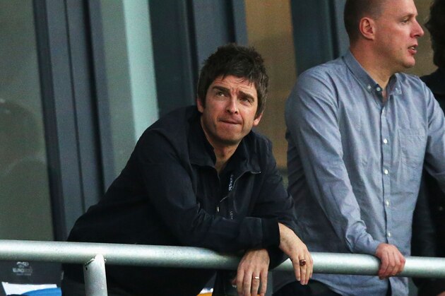 KIEV, UKRAINE - JUNE 15:  Musician Noel Gallagher looks on ahead of the UEFA EURO 2012 group D match between Sweden and England at The Olympic Stadium on June 15, 2012 in Kiev, Ukraine.  (Photo by Alex Livesey/Getty Images)