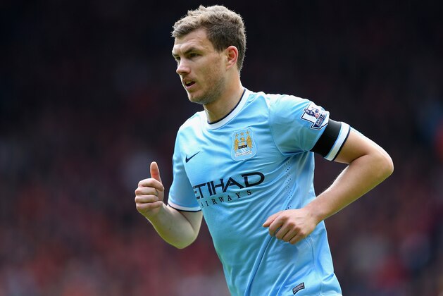 LIVERPOOL, ENGLAND - APRIL 13:  Edin Dzeko of Manchester City in action during the Barclays Premier League match between Liverpool and Manchester City at Anfield on April 13, 2014 in Liverpool, England.  (Photo by Alex Livesey/Getty Images)