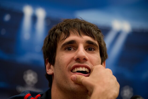 MADRID, SPAIN - APRIL 22:  Javi Martinez of FC Bayern Munich attends a press conference, on the eve of the UEFA Champions League semi-final first leg match against Real Madrid CF, at Intercontinental Hotel on April 22, 2014 in Madrid, Spain.  (Photo by Gonzalo Arroyo Moreno/Getty Images)